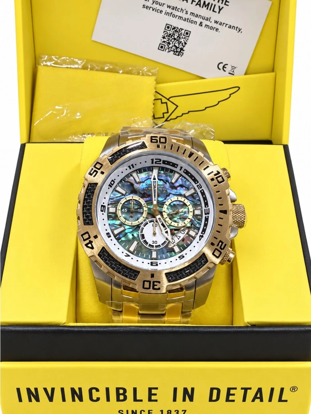 Invicta Pro Diver Scuba 25093 Abalone Chronograph Watch